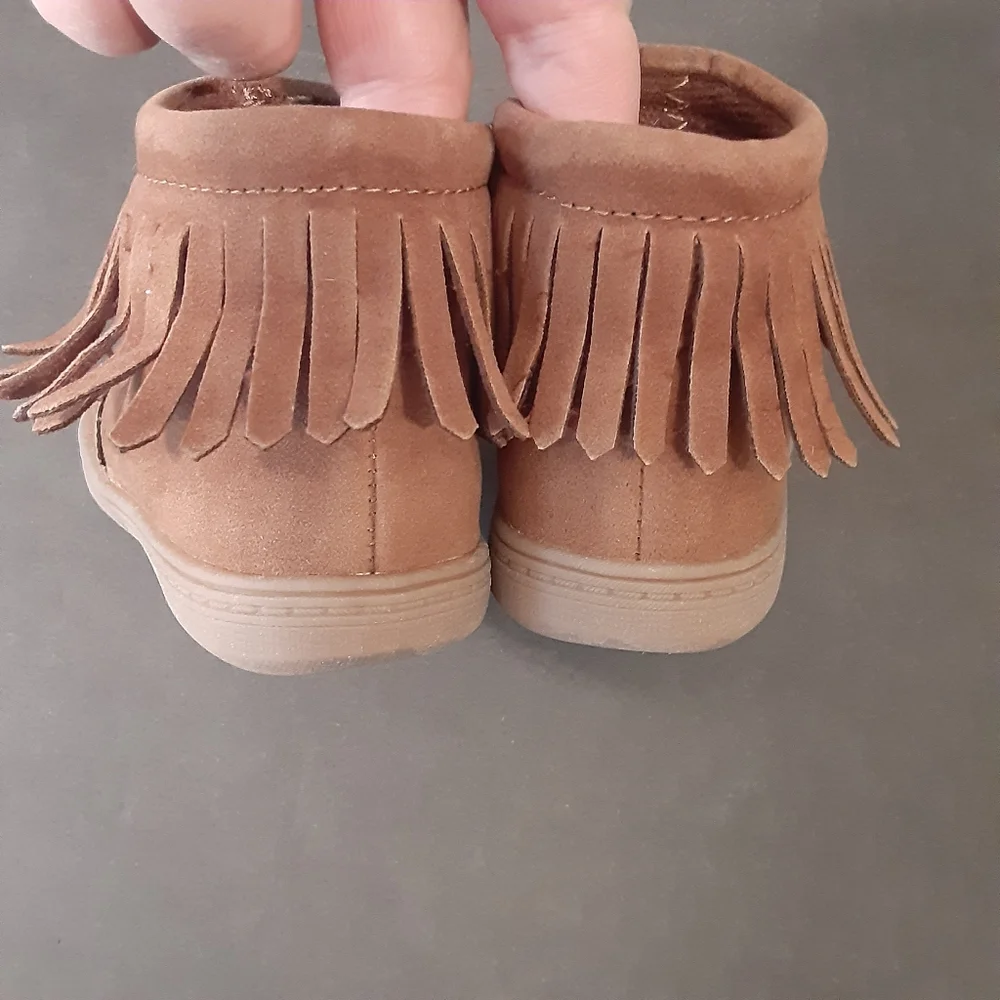 CARTER'S MOCCASSIN SIDE ZIP ANKLE BOOTIES SYNTHETIC BABY GIRL SIZE 4 - 11.4CM